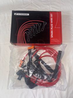 6 Pcs Red Spark Plug Wire Set for Audi A4 1(contact info removed) A6 Quattro Volkswagen Passat