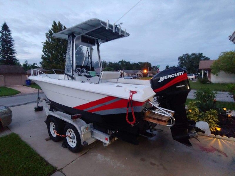 Angler 204FX Center Console Boat With 150hp Outboard Motor And Trailer