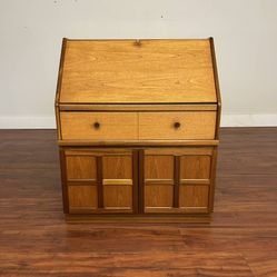 Nathan Furniture Vintage Teak Secretary Desk - Many More Items In Stock!