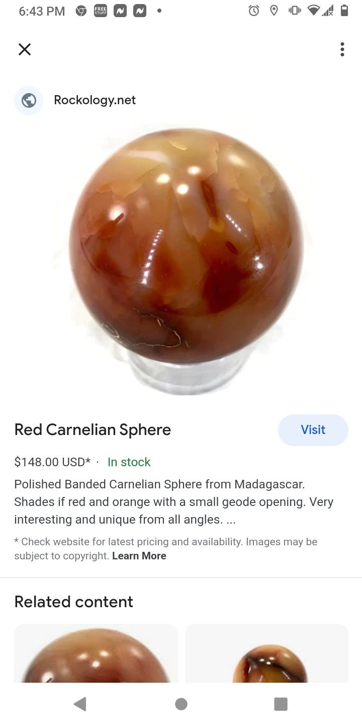 Red Camelian Sphere