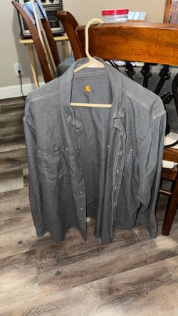 FR Carhartt Gray Long Sleeve Button-Up Shirt