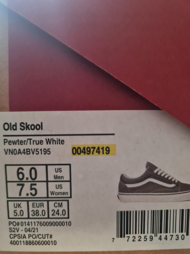 Grey/white Vans