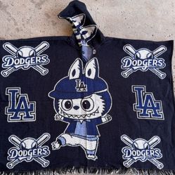 Youth Size dodgers Alpaca Poncho With Labubu 