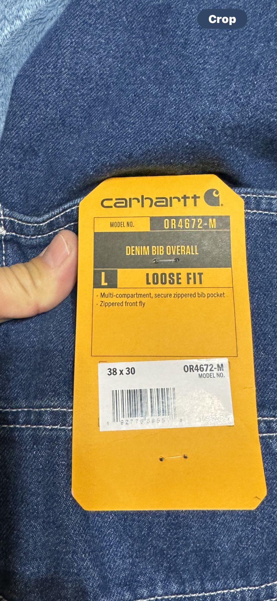 New Carthartt Denim Overalls- size 38x30 for Sale in Spring, TX - OfferUp