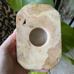 Pink Amethyst Candle Holder