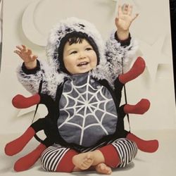 New adorable Spider fits infant boy 0/3 and 3/6 month pullover deluxe plush costume