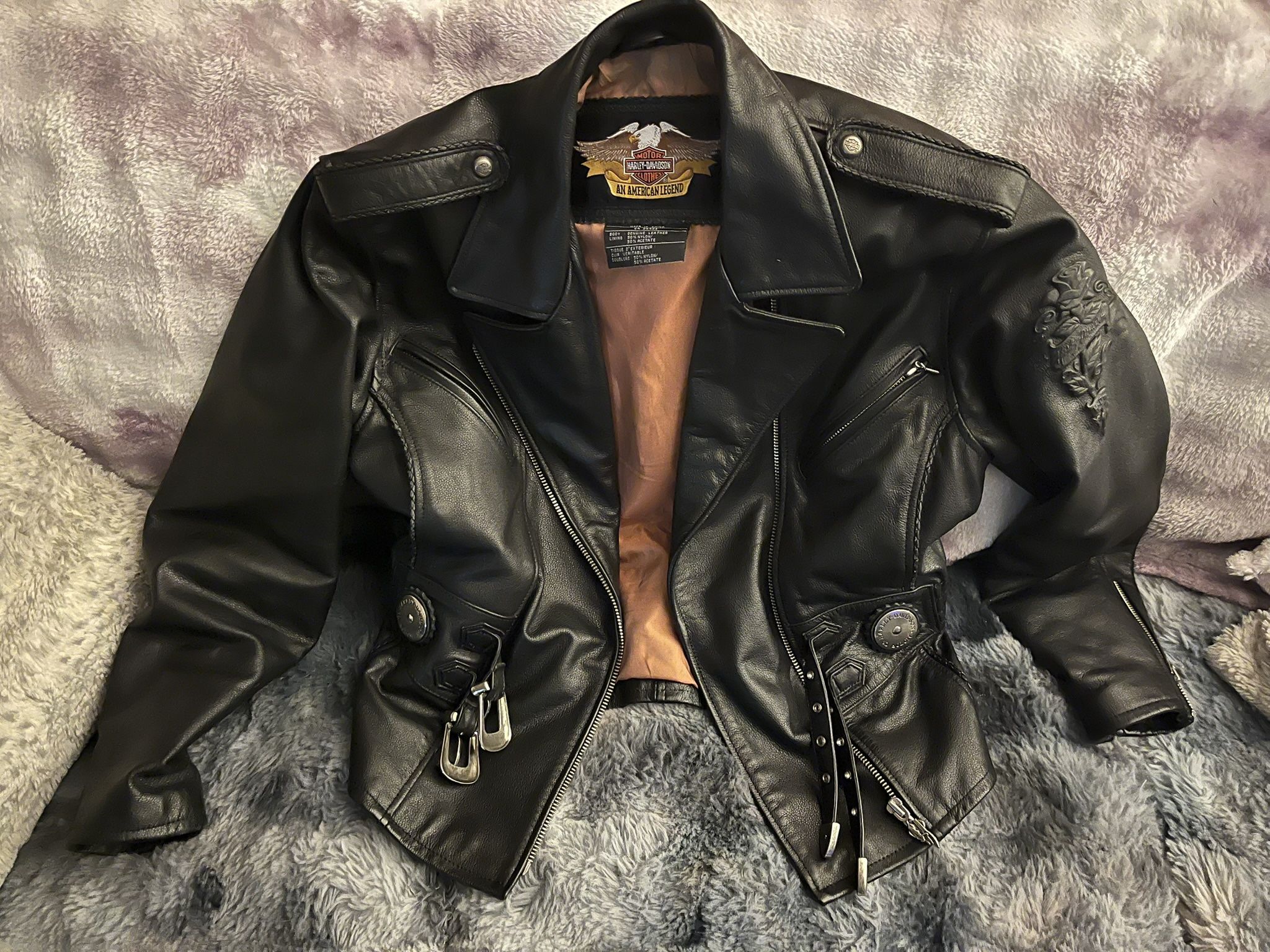 Genuine Harley Davidson Leather Jacket Women Large