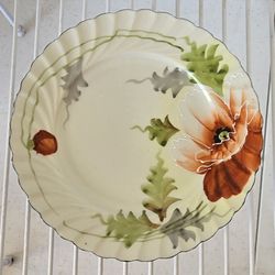 Vintage TE-OH Nippon China Hand Painted plate w scalloped edge 