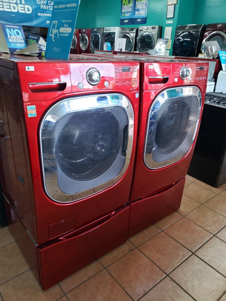 Lg Washer and Dryer red