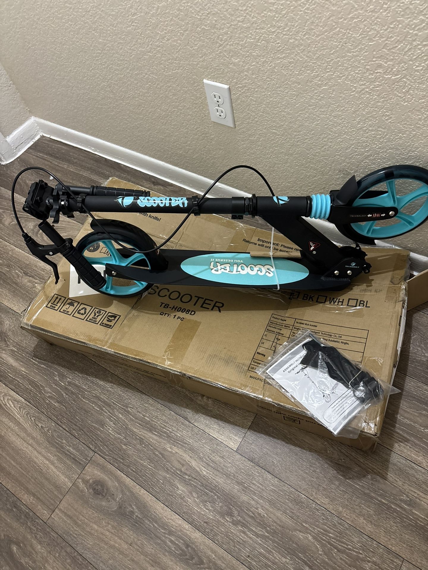 TENBOOM Scooter for Ages 8+ Teens and Adults Kick Scooter Foldable with Double Braking System Bells Adjustable Handlebars Kickstand Max Load 220 LBS 8