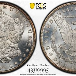 1890 CC PCGS/MS63+/CAC Morgan Silver Dollar 