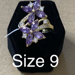 Ladies Purple Diamond Ring