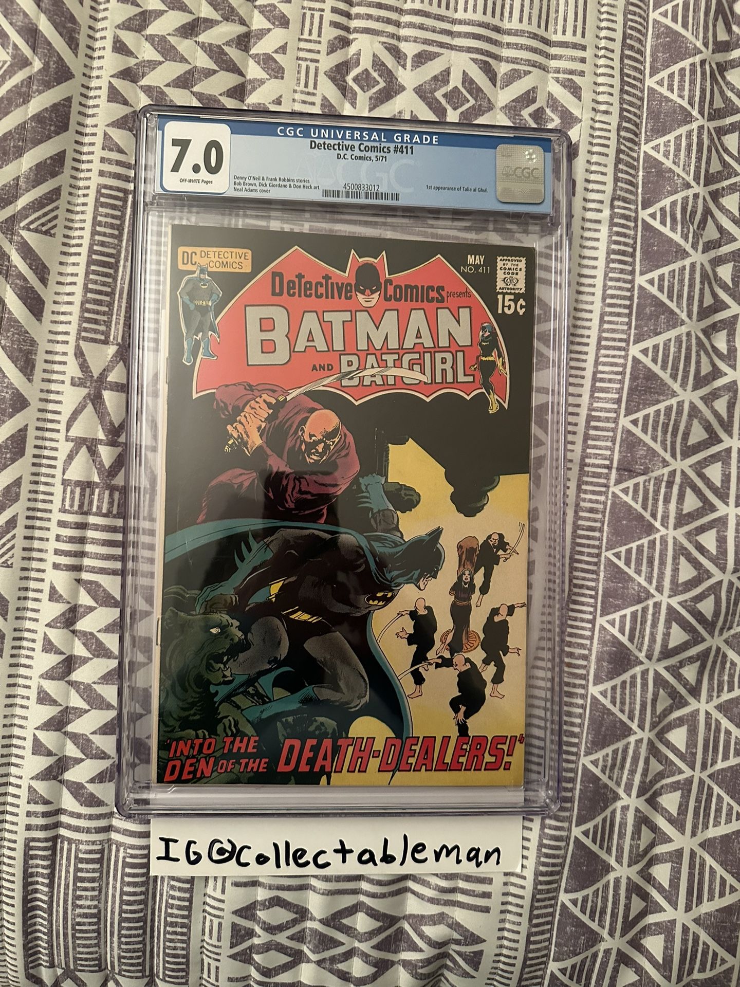 Detective Comics #411 CGC 7.0  -First Appearance Talia Al Ghul Neal Adams 1971 