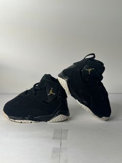 Jordan True Flights Black Metallic Gold 5c