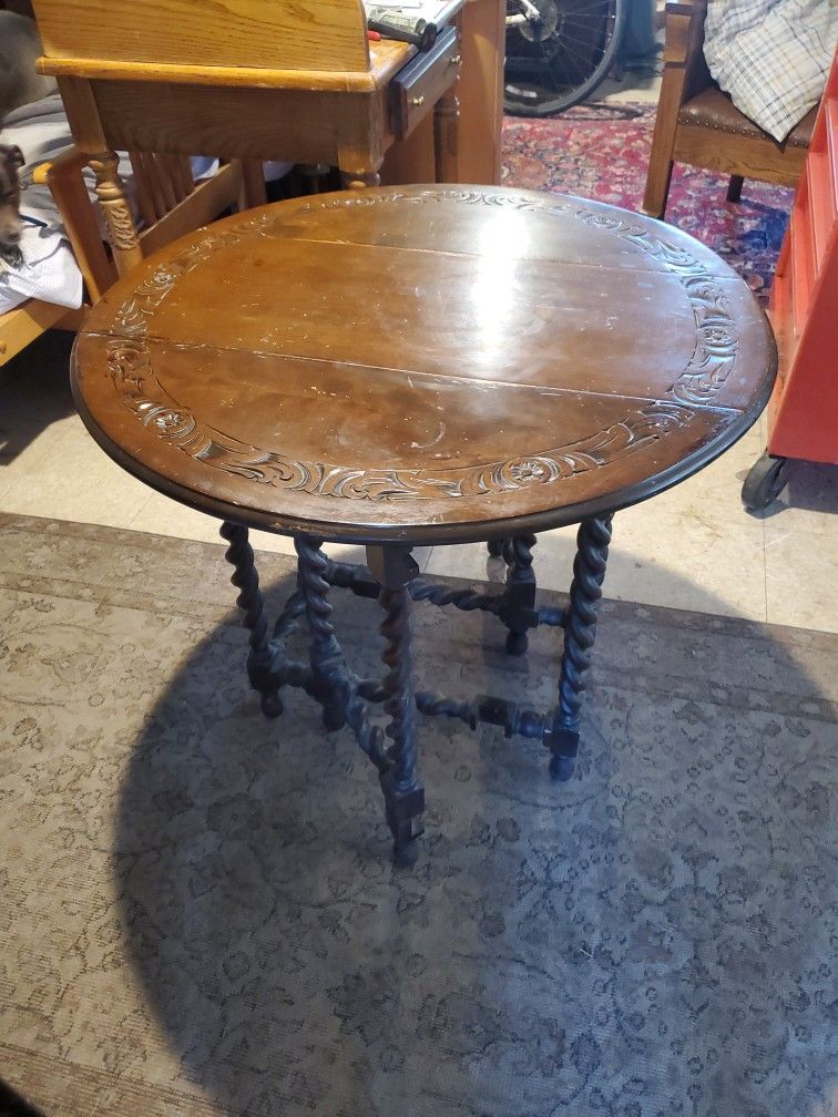Antique Fold Up Side Table