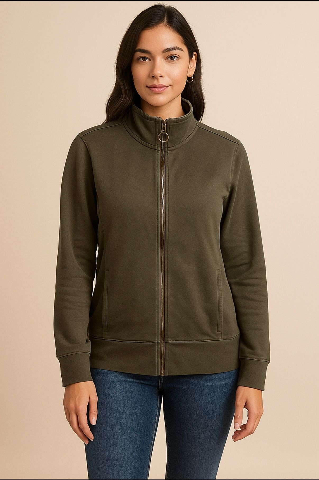 Womens Teens Dark Green Jacket Size Medium