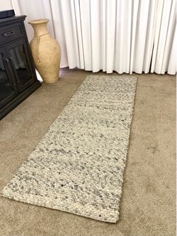 Chunky Knit Wool Handmade Indoor Runner, Cotton Backing  2'3" x 7'