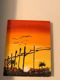 Sunset painting for decoration