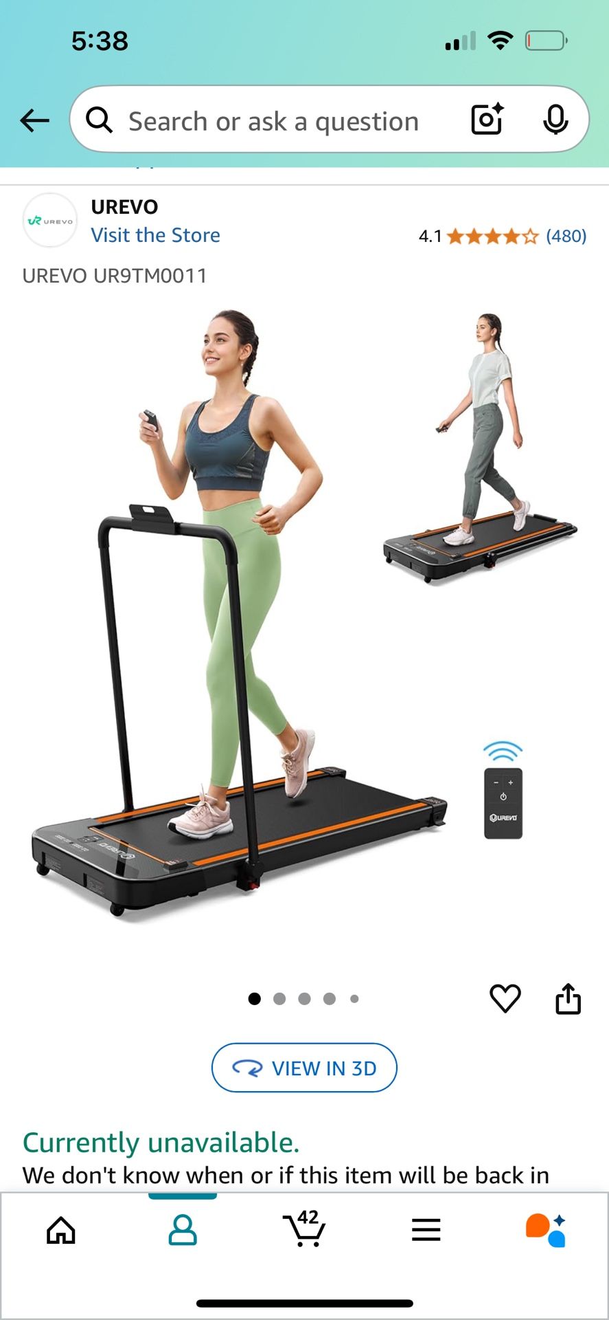UREVO 2in1 portable under desk treadmill