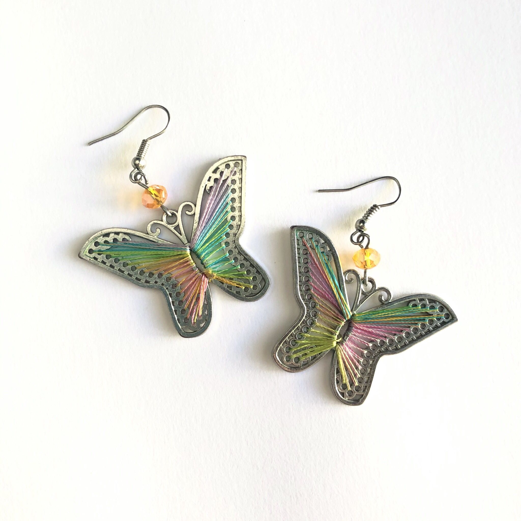 Butterfly Thread Drop Earrings