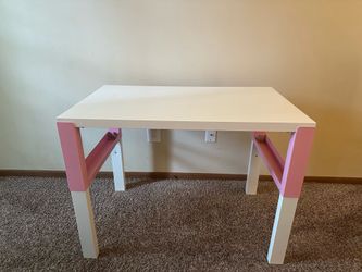 IKEA PAHL Height-Adjustable Kids Desk - Pink/White. MOVING SALE!