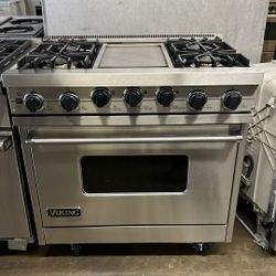 VIKING 36”WIDE DUAL FUEL RANGE STOVE STAINLESS STEEL 