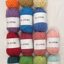 NEW! CRAFTISS Acrylic Soft Yarn Mini Skeins for Crocheting/Knitting/Crafts 