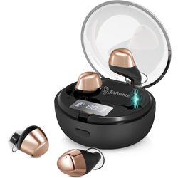 Digital Hearing Aids for Seniors Rechargeable with Noise Canceling, 16-Channel Digital Hearing Amplifiers for Adults ITE, Auto On/Off, Touch Control w