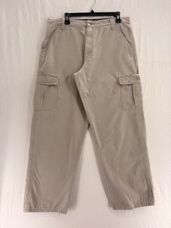 Wrangler Men's Cargo Pants 34x30 Khaki Beige Relaxed Fit Utility Workwear