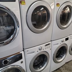 LG Front Loading Washer And Stackable Gas Dryer Set 