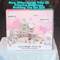 New Mobius 342 Piece 3D Princess Castle Villa Doll House Building Toy Set LED Lights STEM