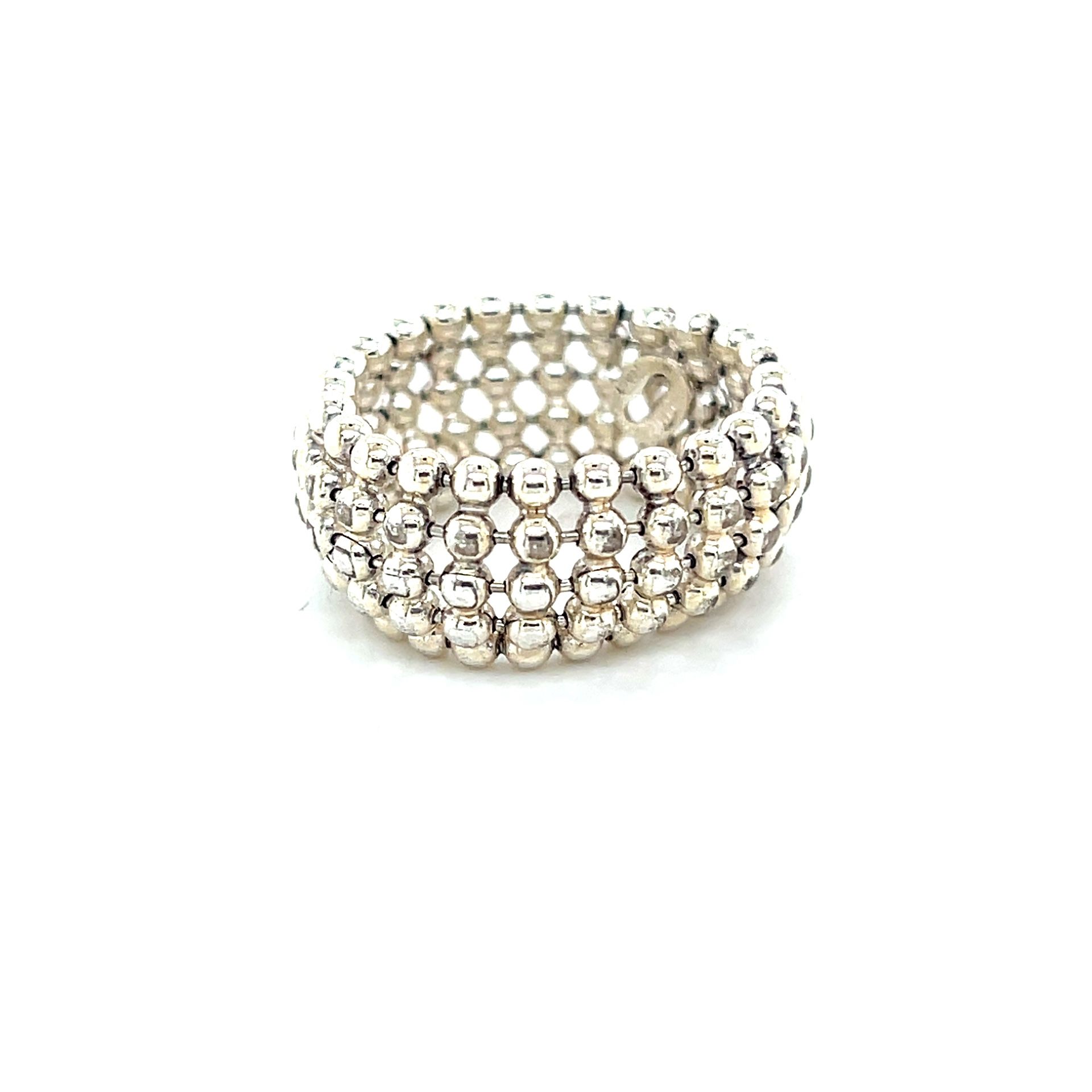 Elegant Silver 925 Beaded Ring