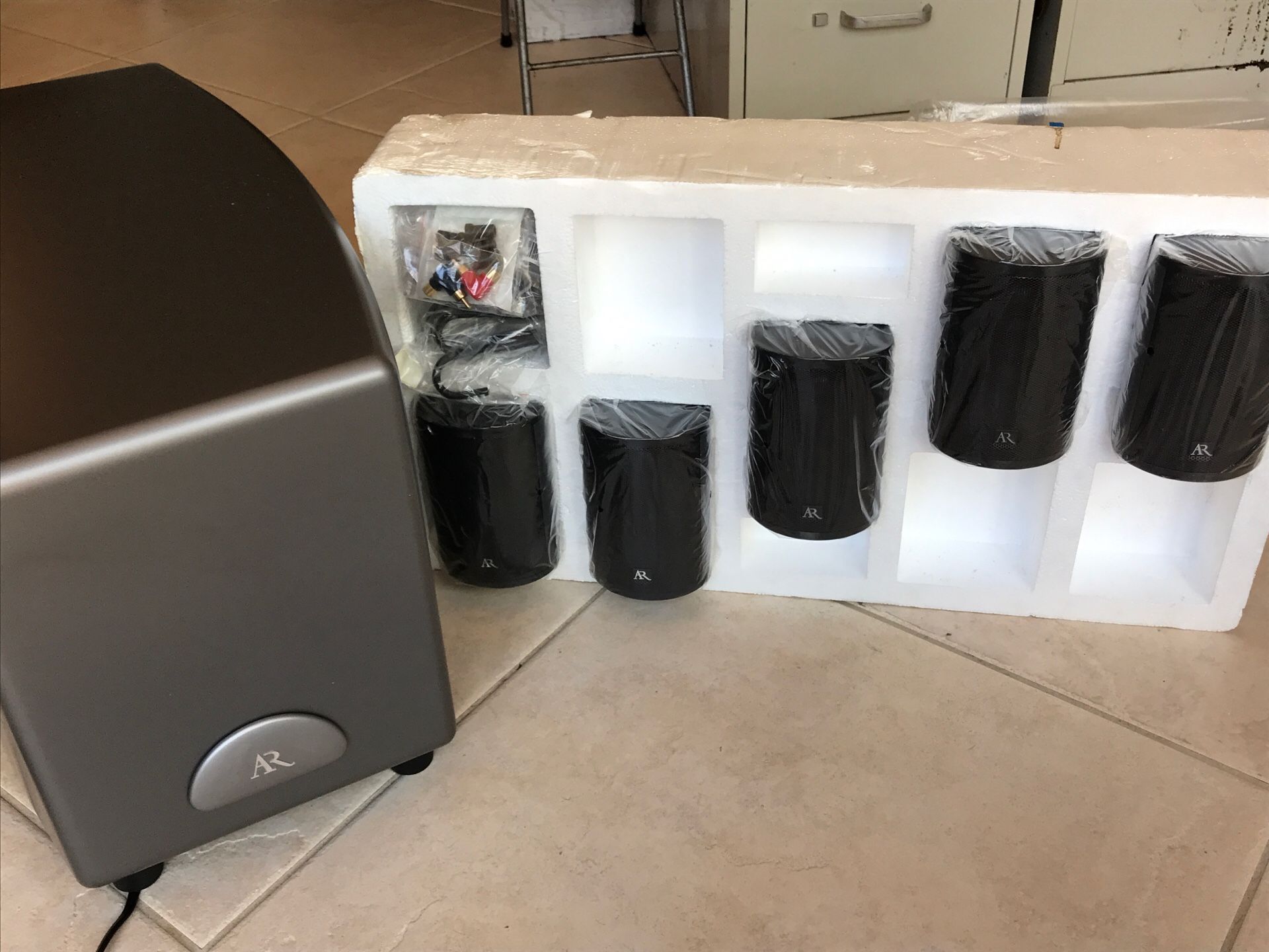 Acoustic Research NEW HD510 speakers (5) plus subwoofer