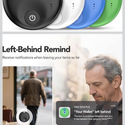 Paquete de 4 etiquetas de rastreador de aire: etiqueta de seguimiento Bluetooth, buscador de artículos funciona con Apple Find My App, localizador de 