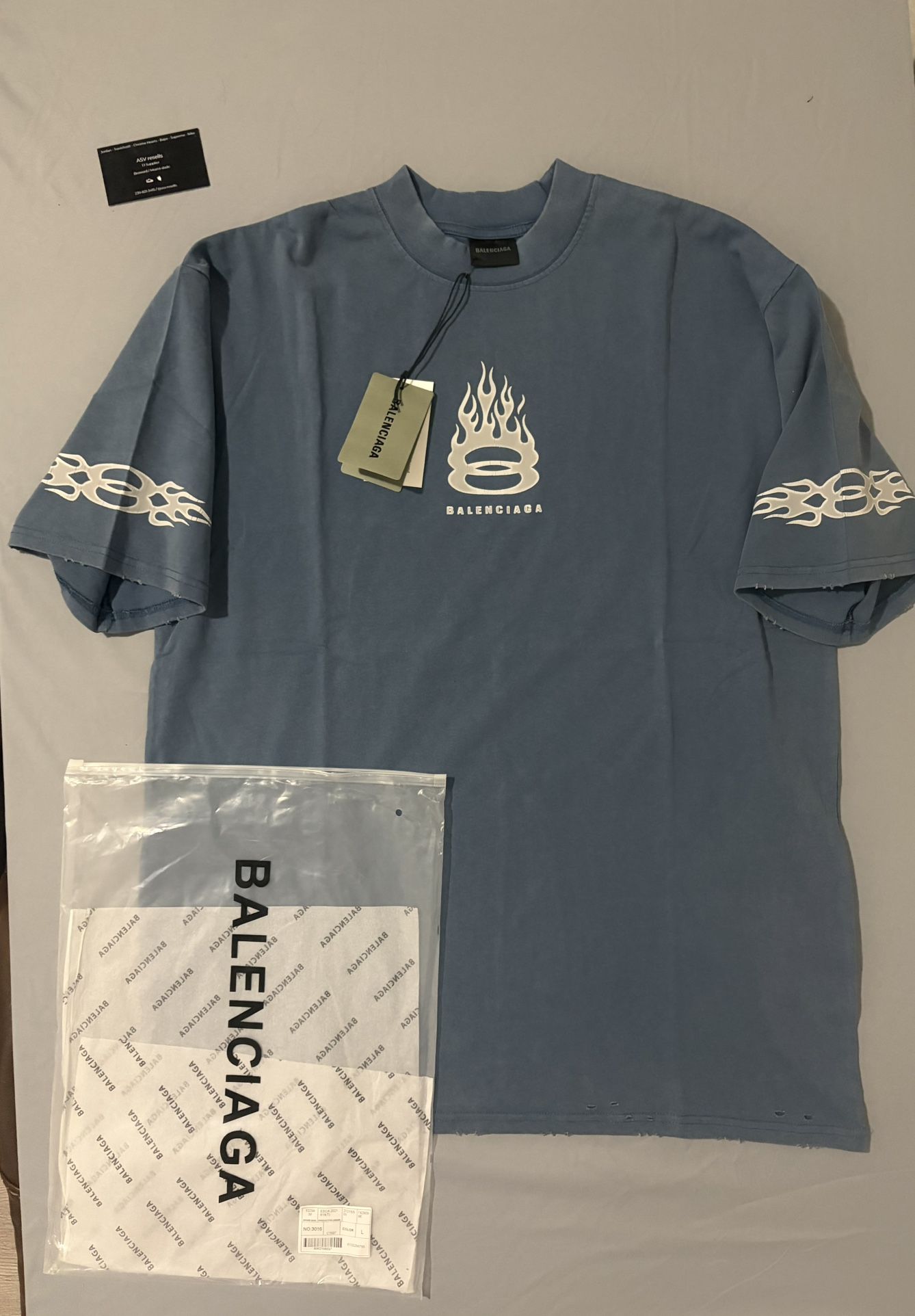 Balenciaga Flame Tee Blue/White