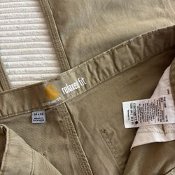 Carhartt Men’s Relaxed Fit Canvas Work Pants – Khaki/Tan, 34x32, NWOT