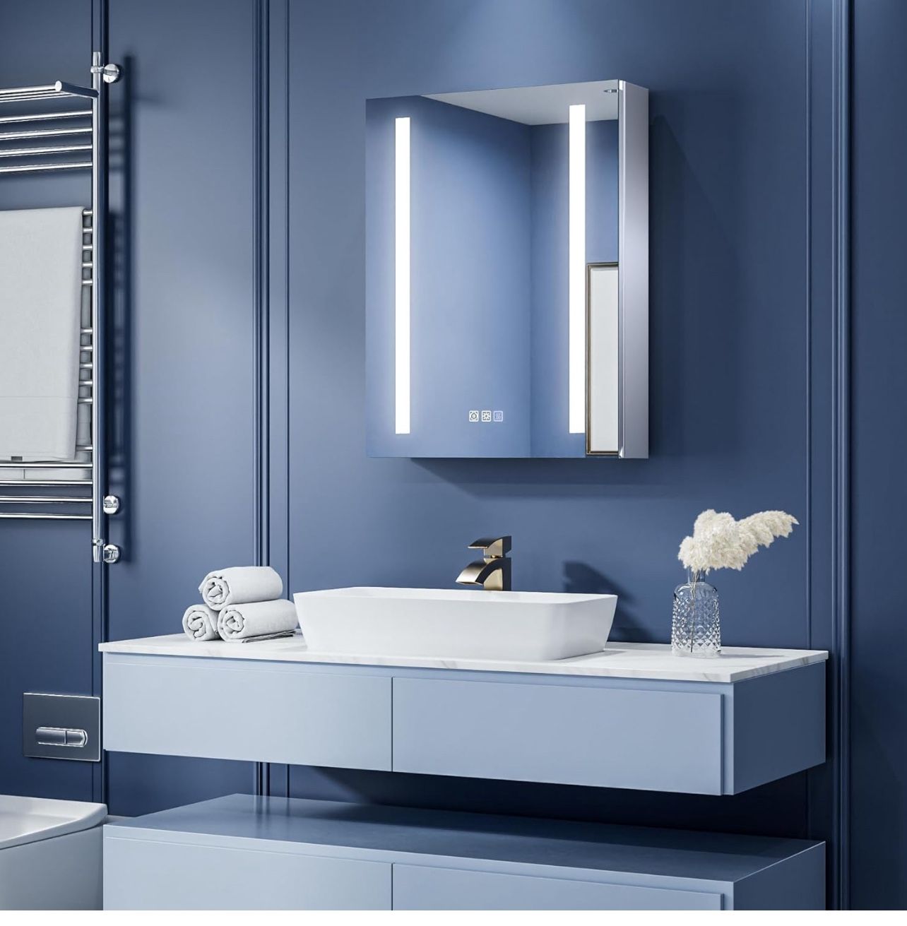 ExBrite led Lighted Bathroom Medicine Cabinet with Mirror, 20 x 26 Inch, Recessed or Surface led Medicine Cabinet
