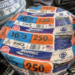 10/3 Romex Wire 250ft Copper Electric Cable New 