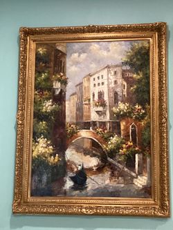 Oil Painting With Certificate Of Authenticity Attached Asking $550. Obo