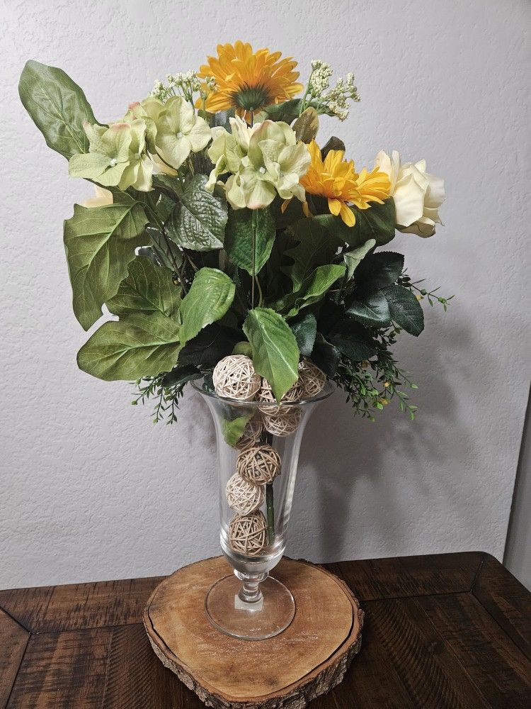 Flowers & Glass Vase