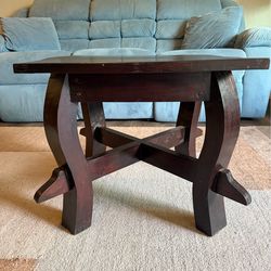 Two brown side tables