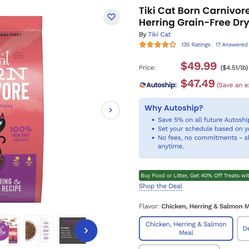 Tiki Cat Born Carnivore Chicken & Herring Grain-Free Dry Cat Food (11.1lbs)