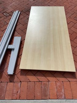 IKEA desk - wood top, metal legs
