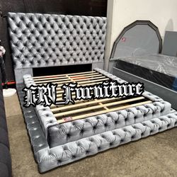 New King Bed Frame With  Mattress 