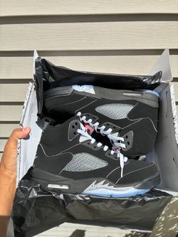 Air Jordan 5 Black Metallic Silver Sneakers