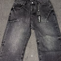 Purple jeans loose fit 