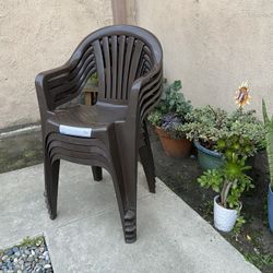 Plastic Stackable Chairs - Set Of 5