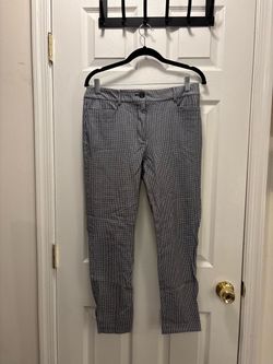 Gingham Slim Fit Ankle Pants