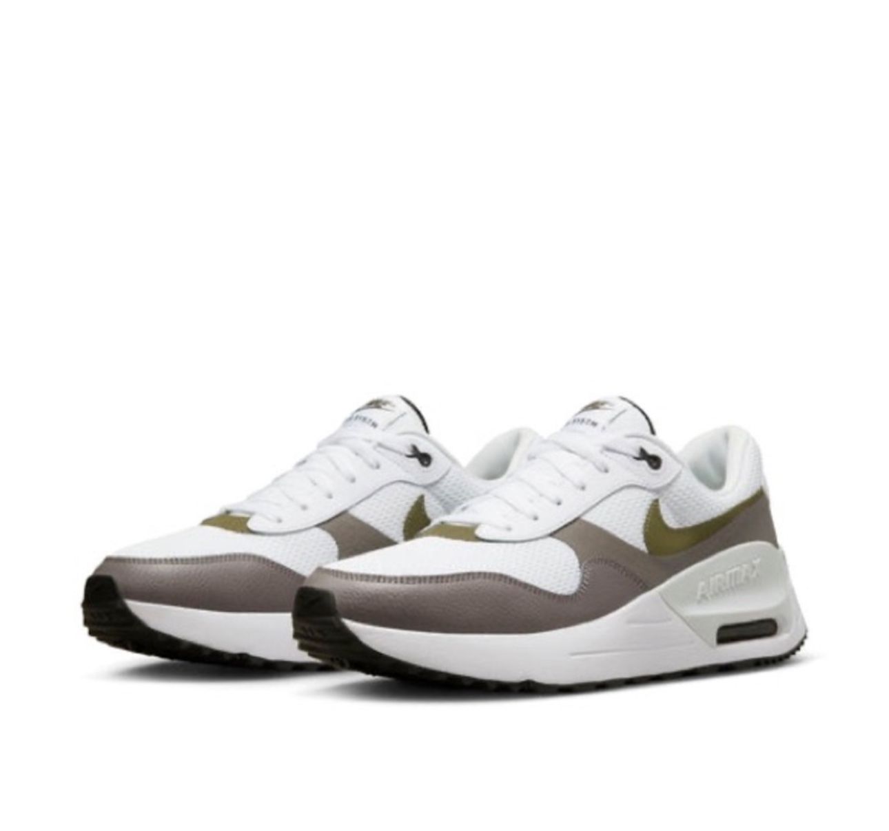 Nike Air Max SYSTM "White/Black/Flat Pewter/Medium Olive" Men's Shoe 13