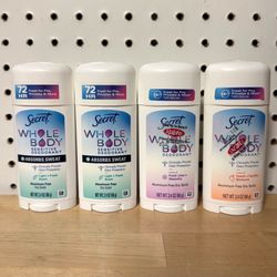 Brand New Secret Whole Body - $3 each